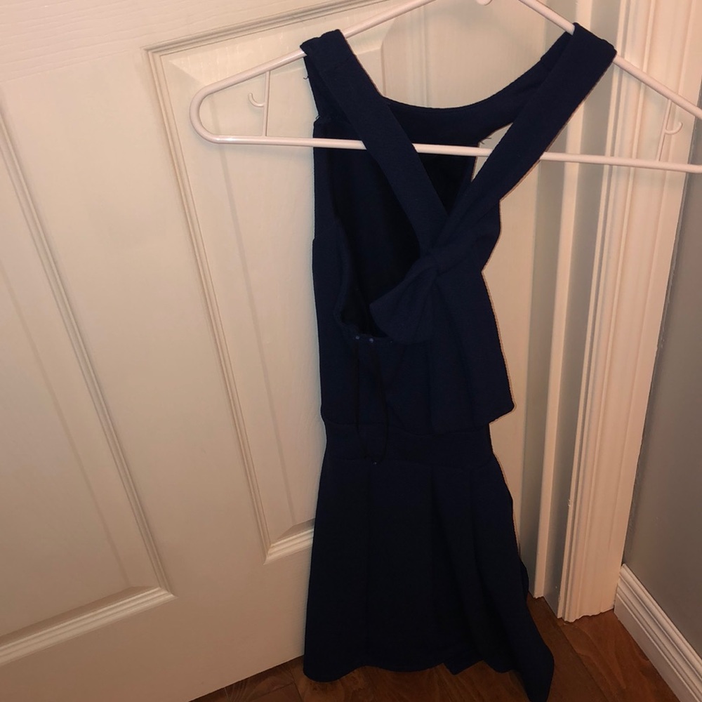 super cute navy blue halter top dress
